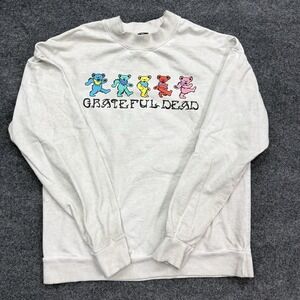 Grateful Dead Dancing Bears Crewneck Sweatshirt XL Off White Official Band Merch